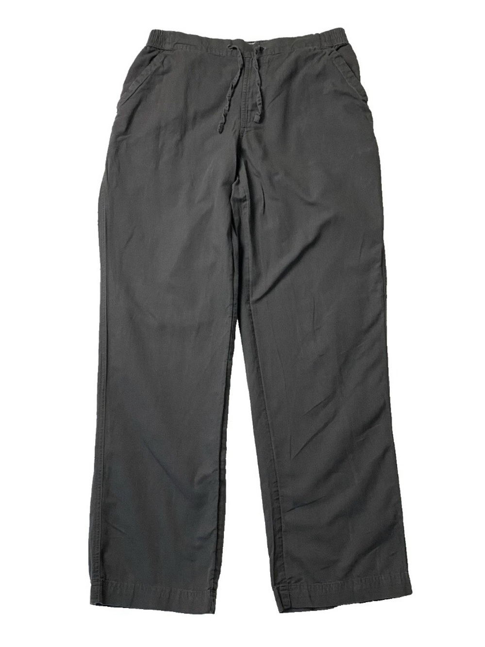 Pact Linen Blend Elastic Waist Pants Size Medium Gray Organic Cotton Drawstring